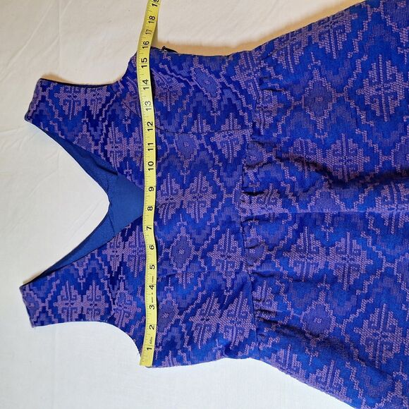 Maeve By Anthropologie Avery Aztec Brocade Blue Purple A Line Mini Dress Size 4 - Picture 5 of 12